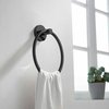 Kibi Circular Bathroom Towel Ring - Matte Black KBA1406MB